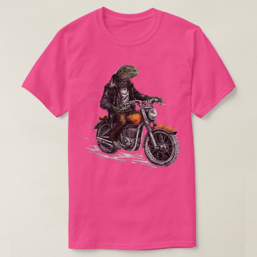Motorbiker die op de motorfiets van Lizard Dragon T-shirt (Design voorkant)