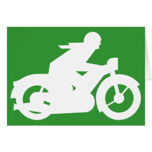 Motorbiker Silhouette Sign Kaart