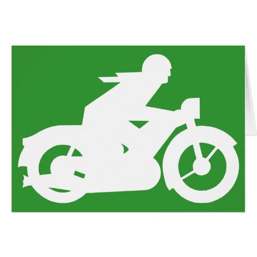 Motorbiker Silhouette Sign Kaart (Voorkant Horizontaal)