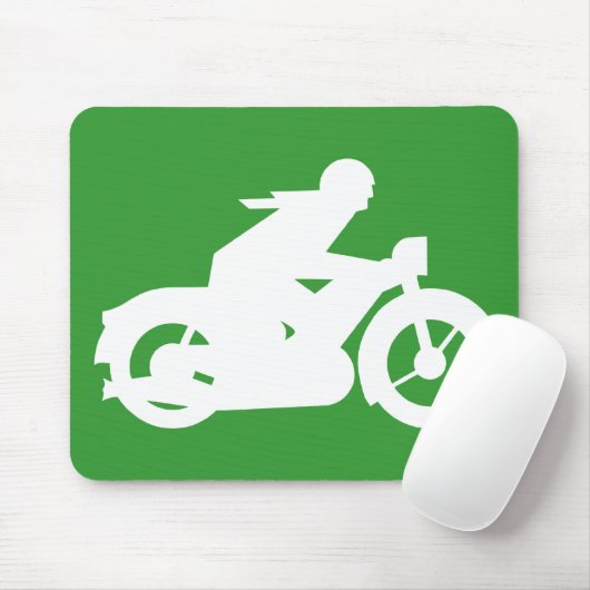 Motorbiker Silhouette Sign Muismat (Met muis)