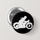 Motorbiker Silhouette Sign Ronde Button 5,7 Cm (Voorkant /achterkant)