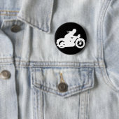 Motorbiker Silhouette Sign Ronde Button 5,7 Cm (In situ)