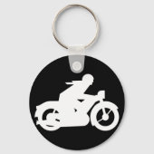 Motorbiker Silhouette Sign Sleutelhanger (Voorkant)