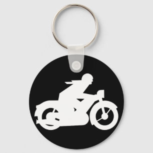 Motorbiker Silhouette Sign Sleutelhanger