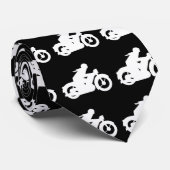 Motorbiker Silhouette Sign Stropdas (Opgerold)