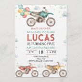 Motorbikes Dirt Bike Birthday Invitation Kaart (Voorkant)