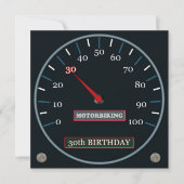 Motorbiking 30th Birthday Invitation Kaart (Voorkant)