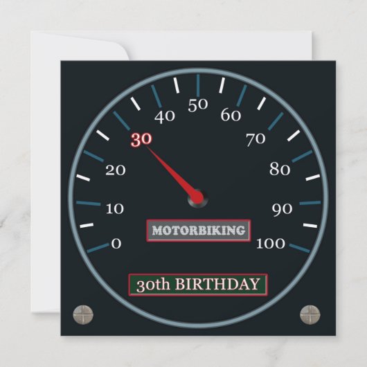 Motorbiking 30th Birthday Invitation Kaart (Voorkant)
