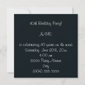 Motorbiking 40th Birthday Invitation Kaart (Achterkant)