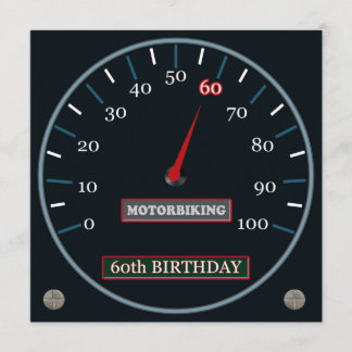 Motorbiking 60th Birthday Invitation Kaart