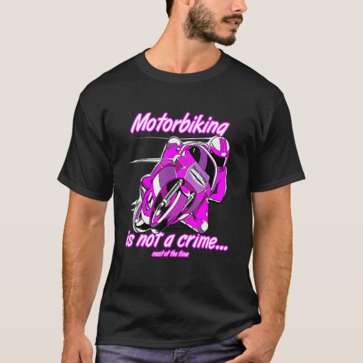 Motorbiking is geen misdaad tegen racisme en motor t-shirt (Voorkant)