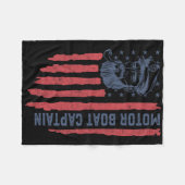 Motorboot Captain Amerikaanse Vlag Pontoon Boating Fleece Deken (Voorkant (Horizontaal))