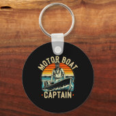 Motorboot Captain Funny Ponton Boating Motorboot Sleutelhanger (Voorkant)
