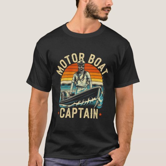 Motorboot Captain Funny Ponton Boating Motorboot T-shirt (Voorkant)