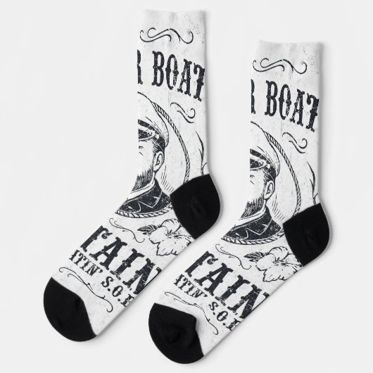 Motorboot Captain Funny Ponton Boating Sokken (Links)