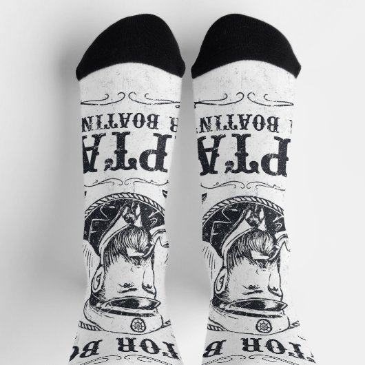 Motorboot Captain Funny Ponton Boating Sokken (Top)