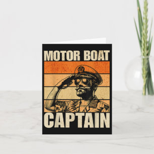 Motorboot Captain  Retro Funny Kaart
