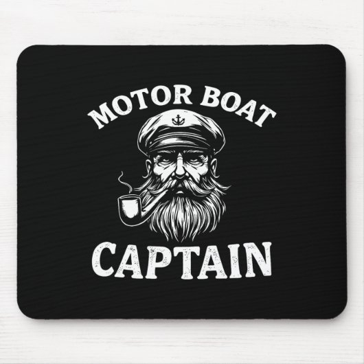 Motorboot Captain T-shirt Funny Boating Outfit Sai Muismat (Voorkant)