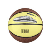 Motorboot cartoon illustratie basketbal (Voorkant)