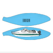 Motorboot cartoon illustratie basketbal (Panelen)