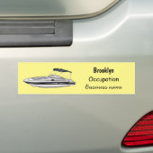 Motorboot cartoon illustratie bumpersticker (Op auto)