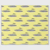 Motorboot cartoon illustratie cadeaupapier (Vlak)