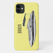 Motorboot cartoon illustratie Case-Mate iPhone case (Achterkant)
