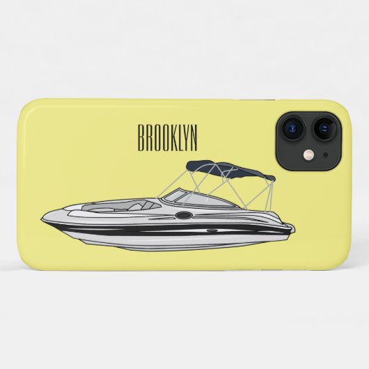 Motorboot cartoon illustratie Case-Mate iPhone case (Achterkant (horizontaal))