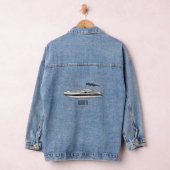 Motorboot cartoon illustratie denim jacket (Hangar)