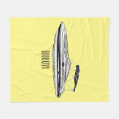 Motorboot cartoon illustratie fleece deken (Voorkant (Horizontaal))