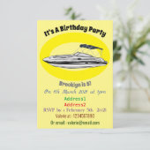 Motorboot cartoon illustratie kaart (Staand voorkant)