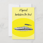 Motorboot cartoon illustratie kaart (Achterkant)