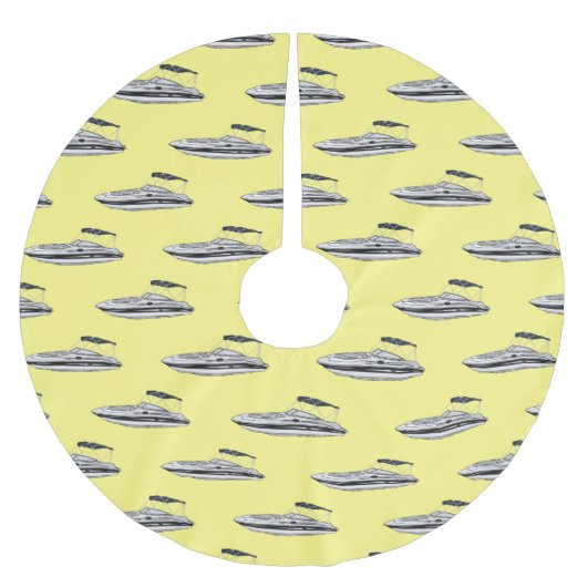 Motorboot cartoon illustratie kerstboom rok (Voorkant)