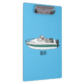 Motorboot cartoon illustratie klembord (Rechts)