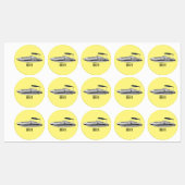 Motorboot cartoon illustratie labels (Vel)