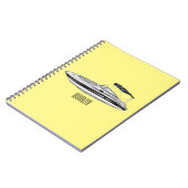 Motorboot cartoon illustratie notitieboek (Linkerzijde)