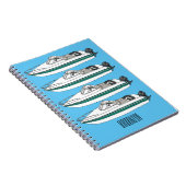 Motorboot cartoon illustratie notitieboek (Rechterzijde)