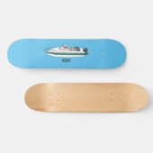 Motorboot cartoon illustratie persoonlijk skateboard (Horizontaal)