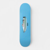 Motorboot cartoon illustratie persoonlijk skateboard (Voorkant)