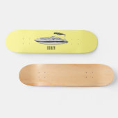 Motorboot cartoon illustratie persoonlijk skateboard (Horizontaal)