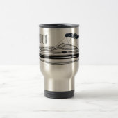 Motorboot cartoon illustratie reisbeker (Center)