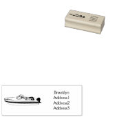 Motorboot cartoon illustratie rubberstempel (Gestempeld)
