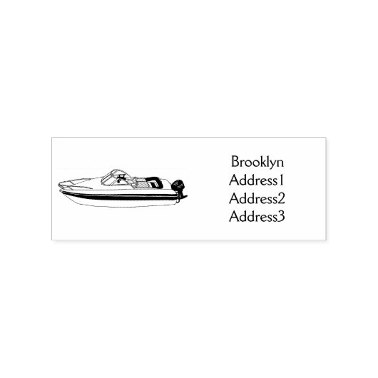 Motorboot cartoon illustratie rubberstempel (Afrduk)