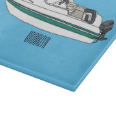 Motorboot cartoon illustratie snijplank (Hoek)