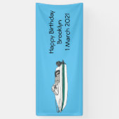 Motorboot cartoon illustratie spandoek (Verticaal)