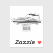 Motorboot cartoon illustratie sticker (Vel)