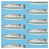 Motorboot cartoon illustratie stof (Close Up)