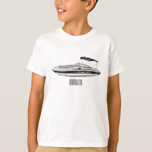 Motorboot cartoon illustratie t-shirt