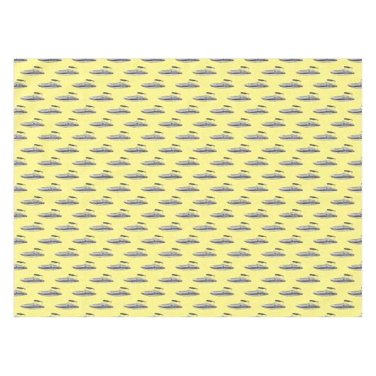 Motorboot cartoon illustratie tafelkleed (Voorkant (Horizontaal))