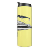 Motorboot cartoon illustratie thermosbeker (Geroteerd rechts)